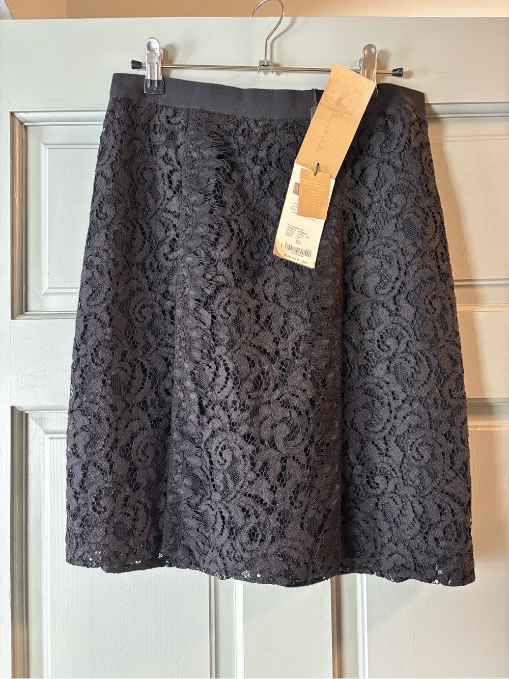 Burberry Black Lace A-Line Skirt